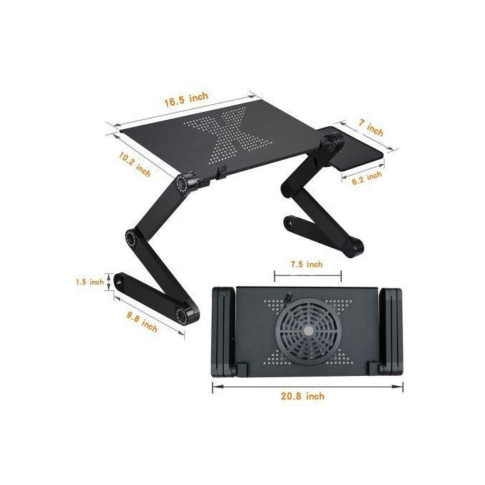Generic Table Laptop Ajustable T8 Avec Ventilation Refroidissement