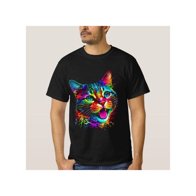 T-shirt Chat très coloré pour femmes filles Hommes garç