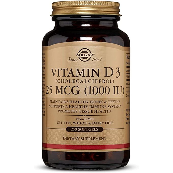 Solgar Vitamine D3 Cholecalciferol 25 Mcg 1000 Iu 250 Softgels 0871