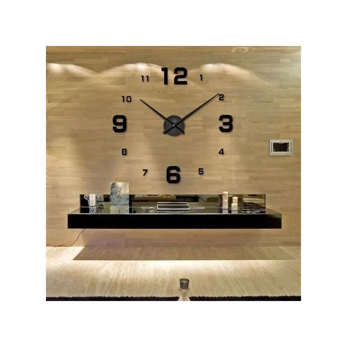 Compare Diy Clock Large Horloge 3D Montre Murale 1.50m Ideal pour Decoration Cafe Cuisine ou Salon Price