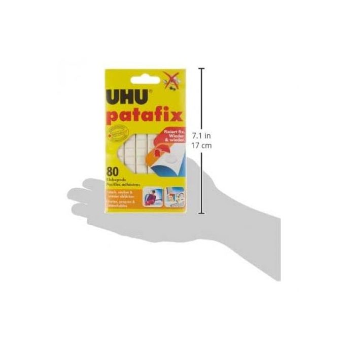 UHU Patafix Pastilles adhésives repositionnables décollables Blanc - Lot de  80 pastilles : : Cuisine et Maison
