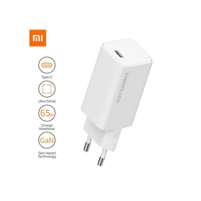 Mi Chargeur rapide 65W GaN Tech USB type-c pour SmartPhone et ordinateur  portable