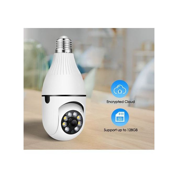 ampoule camera de surveillance wifi, lampe camera PTZ 1080P rotation 360 E27