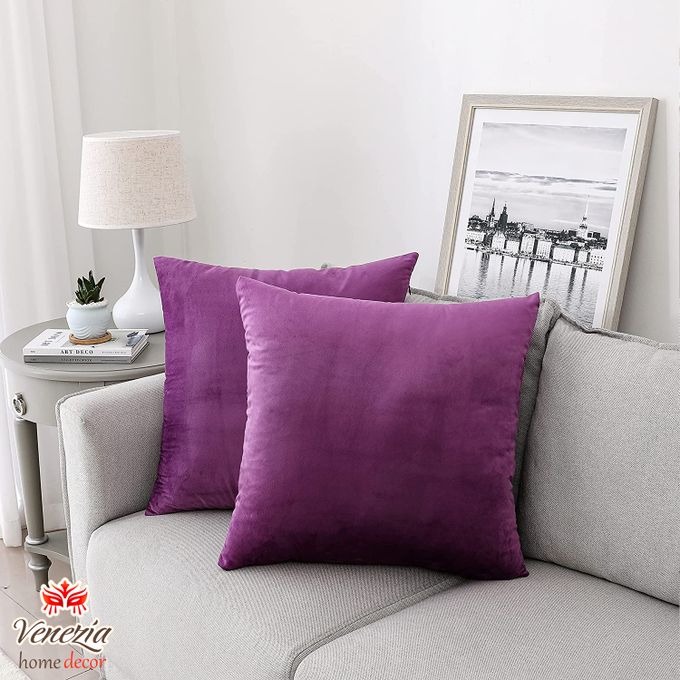 Venezia Housses de Coussin en Velours ( 45 x 45cm ) ( Violet )