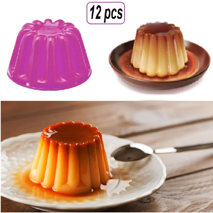 Generic Moules à flan en plastique, Lot de 12 Pcs, Moules