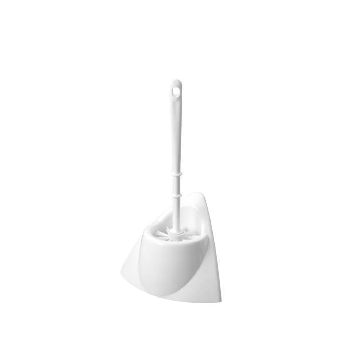 Brosse WC en plastique avec support en forme de triangle