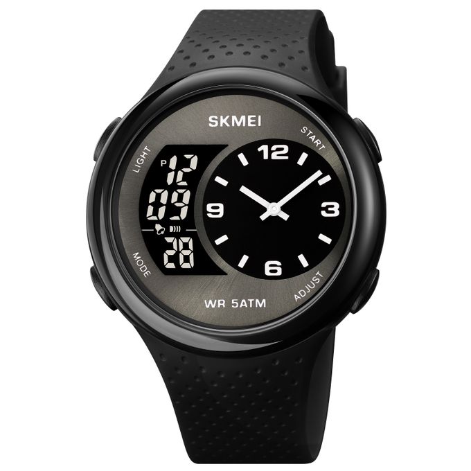 Compare Skmei 1220 Men Quartz Digital Dual Time Watches Digital Sport Fashion Wristwatches Chronograph Back Light Water Resistant Watch Silver Price