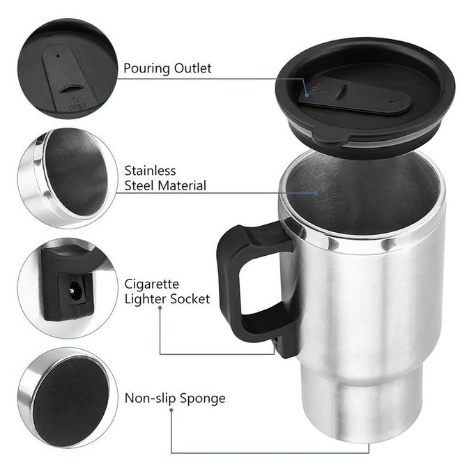 Generic Tasse chauffante pour voiture électrique, 12V, 450ml, pour