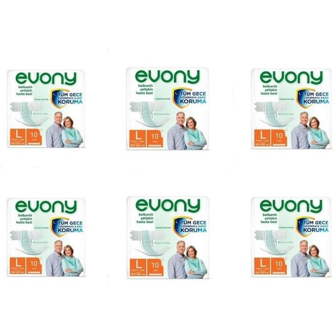 EVONY couche adulte Taille Large 10 unités X 6