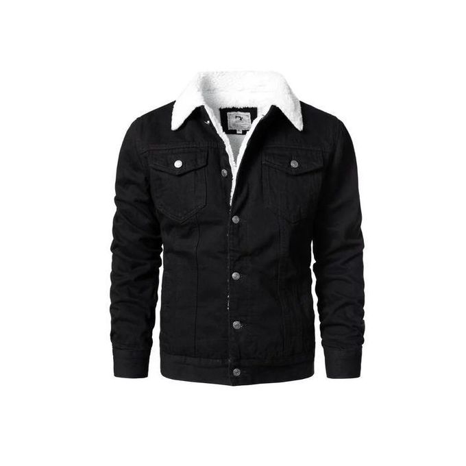 Veste en jean hotsell noir avec moumoute homme