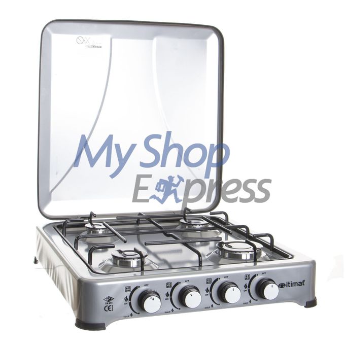 Itimat Rechaud Plaque De Cuisson A Gaz 4 Bruleurs Inox Grey A