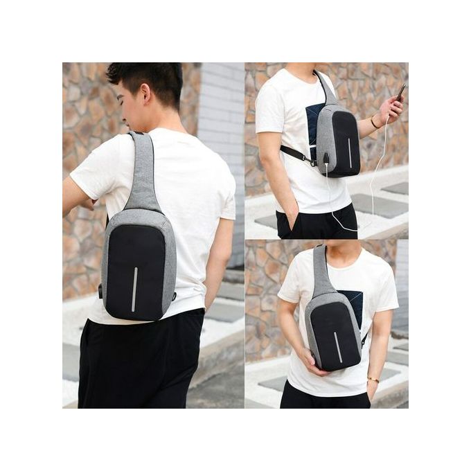 Sac de poitrine Messenger: sac de messager ultra-fin antivol sac à  bandoulière sac latéral invisible pour hommes et femmes