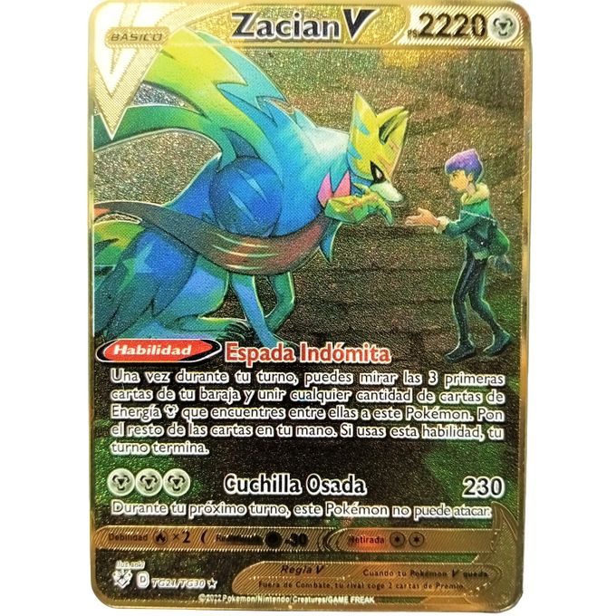 Carte Gold en Métal Pokémon Zacian • La Pokémon Boutique