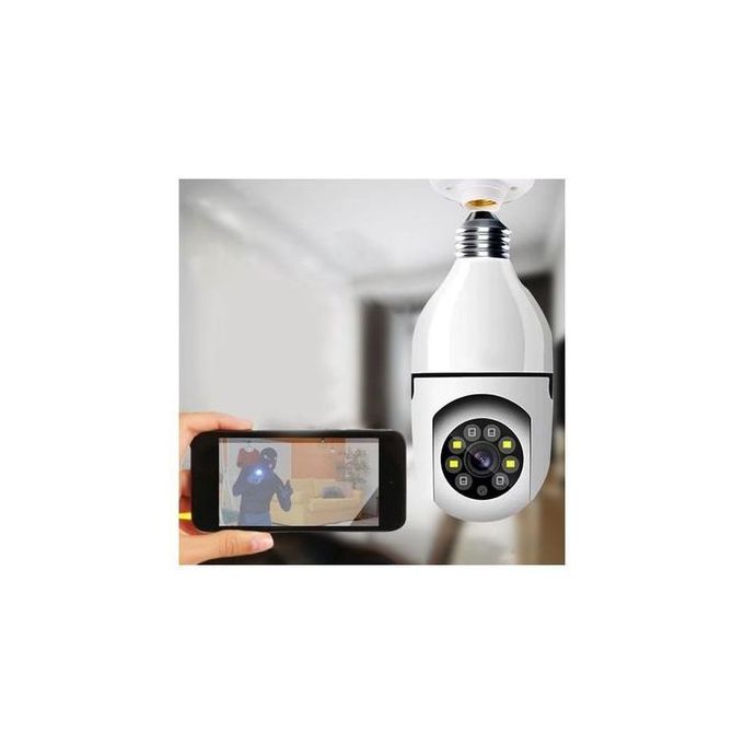 Offfre Caméra Wi Fi 1080P Caméra de sécurité Wi Fi sans fil en forme de lampe