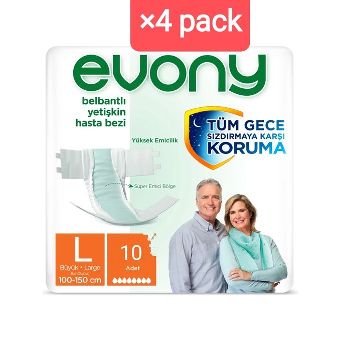 EVONY 4 pack couche adulte Taille Large 10 unités.