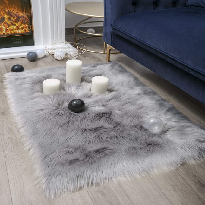 Generic Tapis en fausse fourrure ( 100x60cm ) ( Blanc ) à prix pas