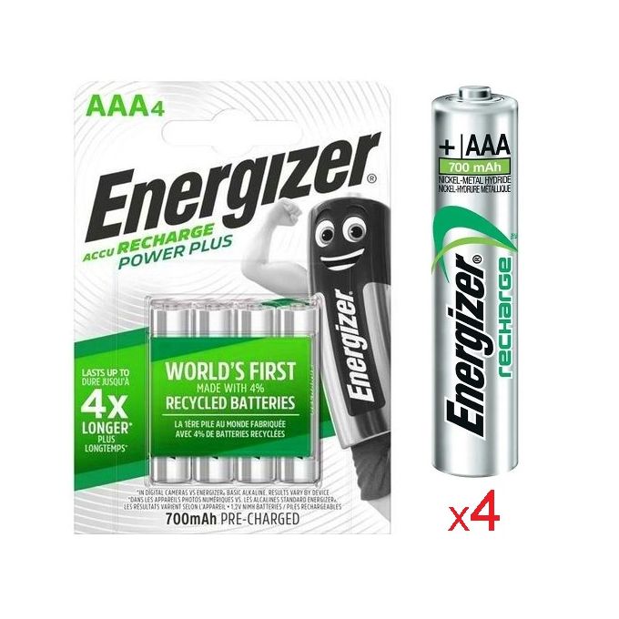 Energizer 4 Pile AAA 700 mAh Rechargeable Power Plus // Blister 4 Batterie  Pré à l'usage à prix pas cher