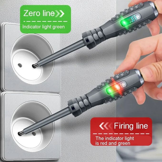 Tournevis Testeur De Tension 130mm - Pour Vérifier Le Courant Dans Les Câbles Et Prises - Neuf