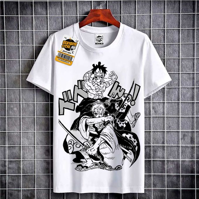 BENYAHYA STORE Tshirt Anime Manga T-shirt One Piece Teshirt Luffy Zoro Japan Otaku Teeshort Cosplay