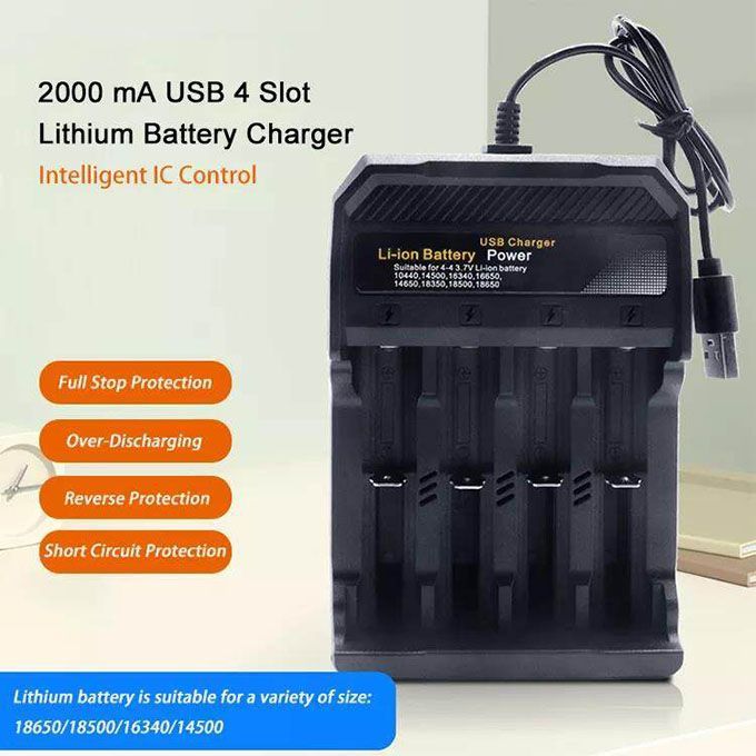 Generic Usb Chargeur Batterie Li-Ion 4.2v 2A + 2 Pile 18650 3.7v 6800 mah  sans Emballage à prix pas cher