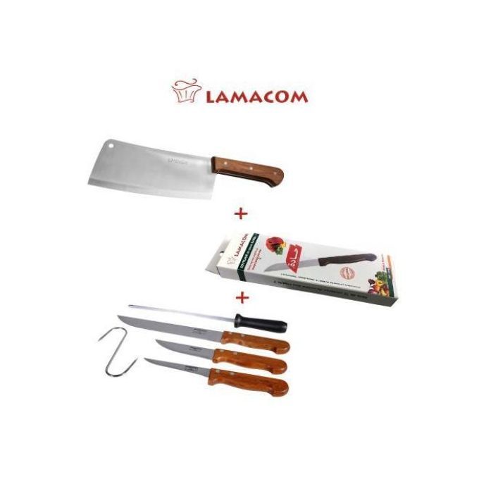 Lamacom S12 Couteaux HADDA® + KIT 5 PIÈCES Série MABROUKA + Couperet Inox