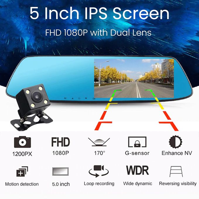 Generic Full HD 1080P rétroviseur voiture Dvr caméra enregistreur