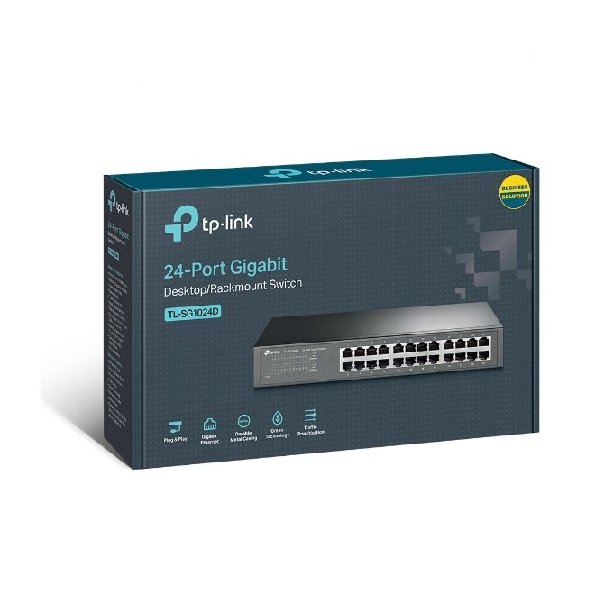 Switch 24 Ports Gigabit (Bureau/Rackable, Boîtier Métal)TL-SG1024D