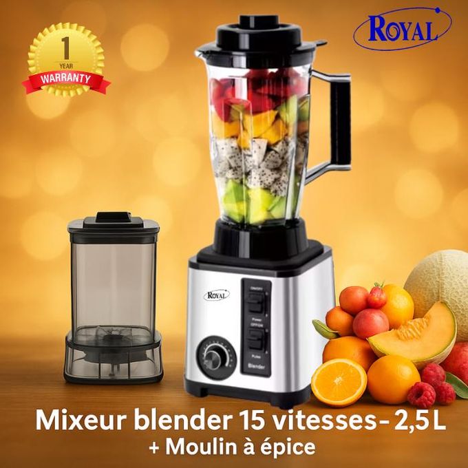 Royal Catering Mixeur Blender Silencieux 1680W 2,5L - Smoothie Maker Avec Capot Antibruit Et Écran Tactile