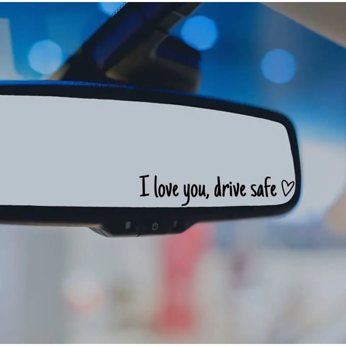 Autocollants Voiture « Je T’aime, Conduis Prudemment » - Lot De 4 - Adhésif Durable Et Amovible
