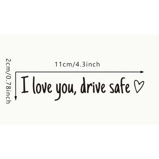 Lot De 10 Autocollants "Je T'Aime, Conduis Prudemment" Pour Rétroviseur - Vinyle Coloré - Décoration Voiture Motivante - 9