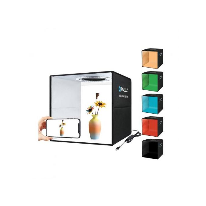 Puluz Studio Photo Boîte de Lumière Pliable 30 x 30 x 30 cm LED 5500K Mini Photo