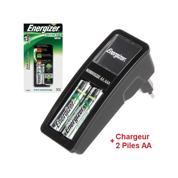 Energizer Chargeur de Piles Batteries AA - AAA // +2 Piles