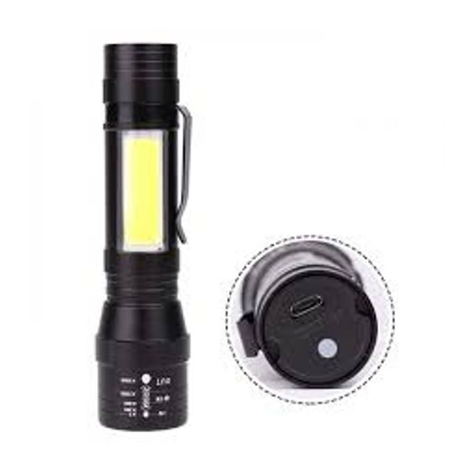 Lampe de poche LED COB rechargeable avec Bande LED latérale