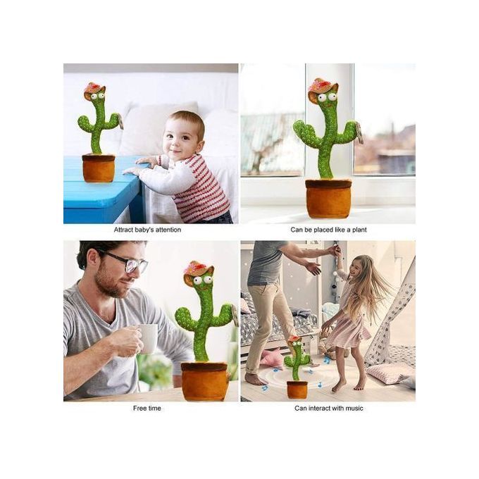 Cactus dansant son et lumière avec chansons USB