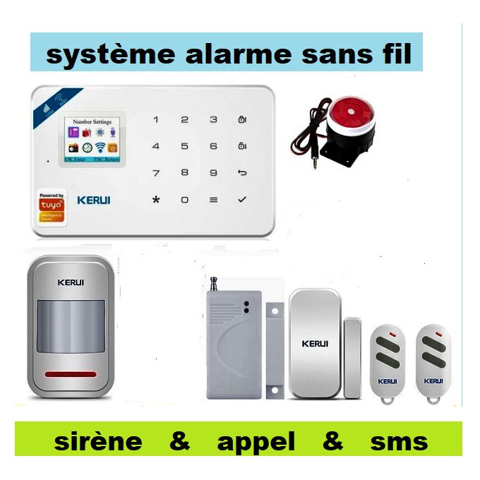 Kerui SYSTEME ALARME SANS FiL SECURiTE MAiSON APPELS & SMS & SiRENE