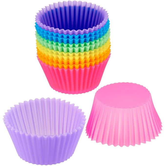 Generic Moules Cupcake en Silicone//Moules Muffin Réutilisables-12 Pièces  Multi couleurs à prix pas cher
