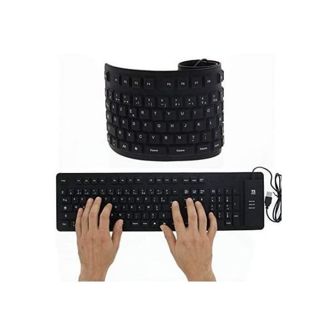 USB Clavier Français Pliable AZERTY en Silicone 103 Touches, Clavier Souple  étanche Compatible avec Ordinateur de Bureau, Ord[O232] - Cdiscount  Informatique