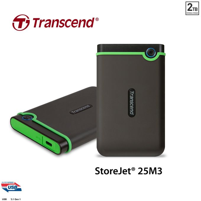 Disque Dur Externe Transcend 4 To StoreJet M3 USB 3.0, SuperSpeed,  Sauvegarde Automatique , Résistant aux Chocs