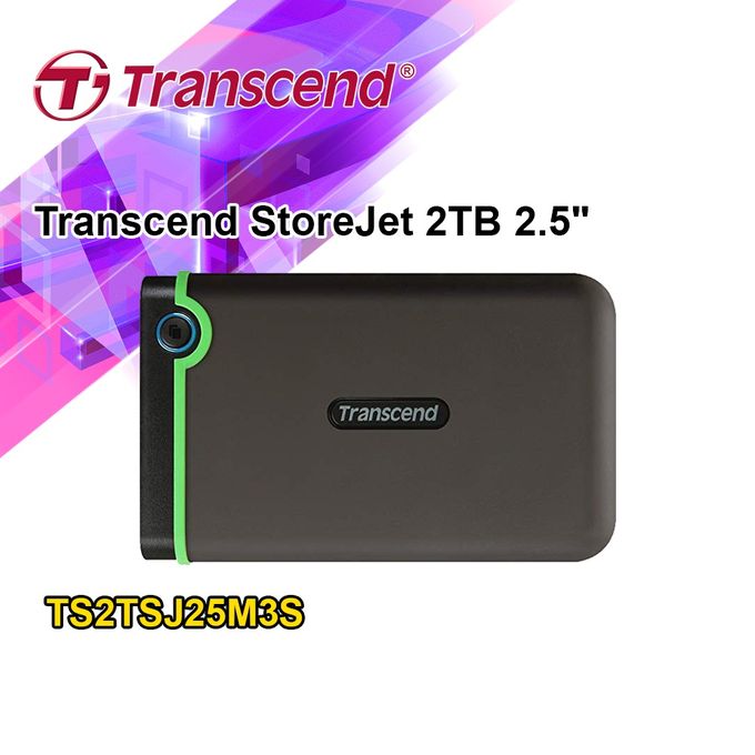 Disque Dur Externe TRANSCEND TS2TSJ25M3 2.5 2To - USB 3.0 - Vert, Gris -  Résistant aux chocs - Cdiscount Informatique