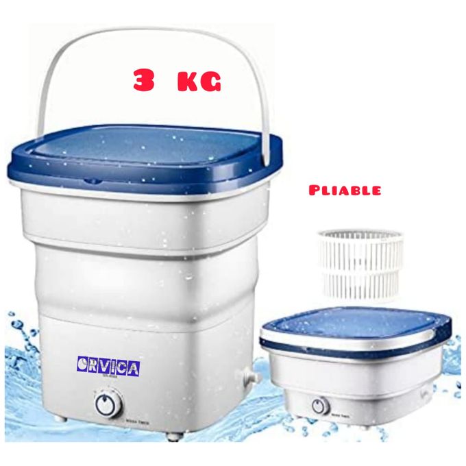 ORVICA Mini machine à laver pliable portable de haute qualité 3kg + Panier  d'essorage ,135w 