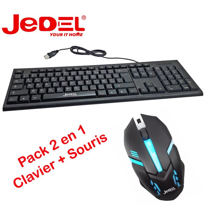 Jedel Clavier K13 USB D'ordinateur bureau et pc portable AZERTY à prix pas  cher