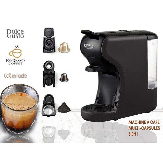 Prima Machine à Café 19bar Réel, multi-capsules Espresso et Cappuccino 1,6L  Expérience Barista à