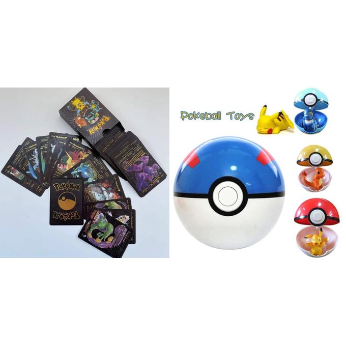 Pokemon Pack de 30 Cartes Pokémon Gold noire: GX .ball  cadeaux