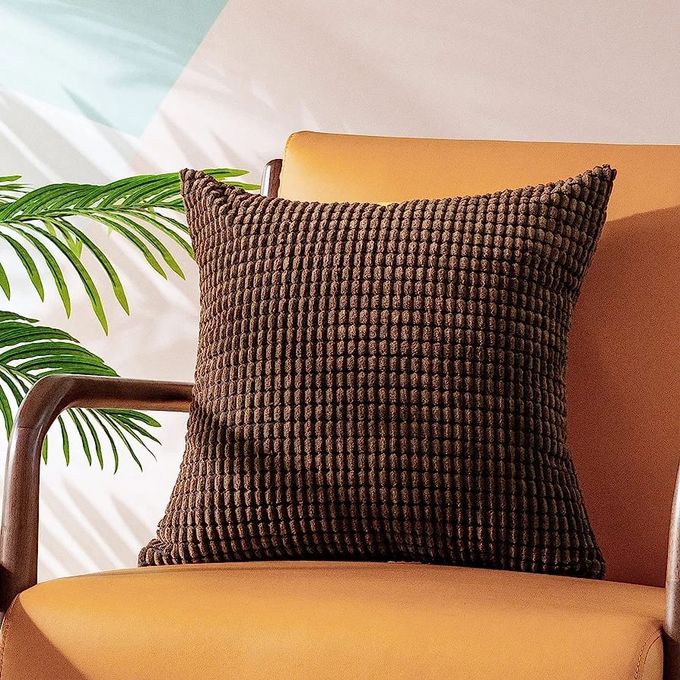 Coussin décoratif carré (45x45cm) en polaire elastique -housse de coussin