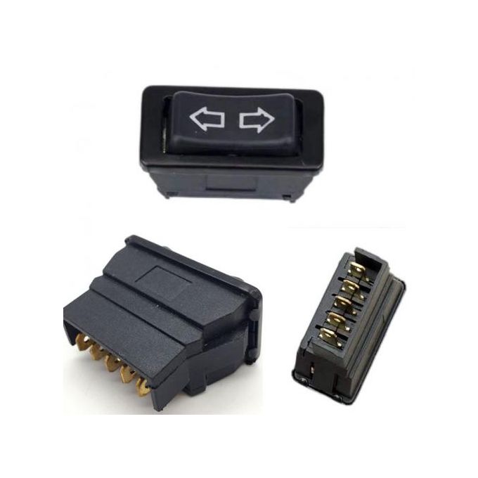Bouton Lève-vitre Universel 5 Broches PARTSLINE - 12V, Noir, Dimensions 40x32x20 Mm