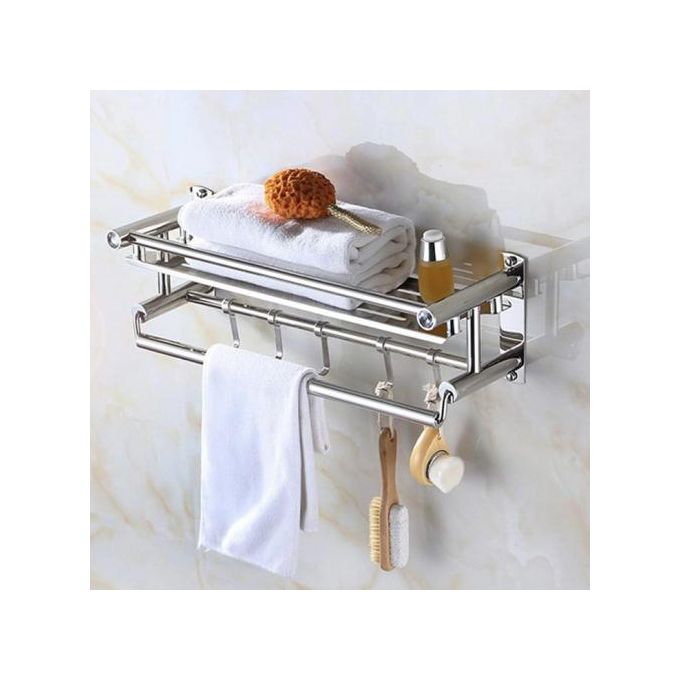 Étagère rangement cuisine murale  avec crochets pour  salle de bain inoxydable