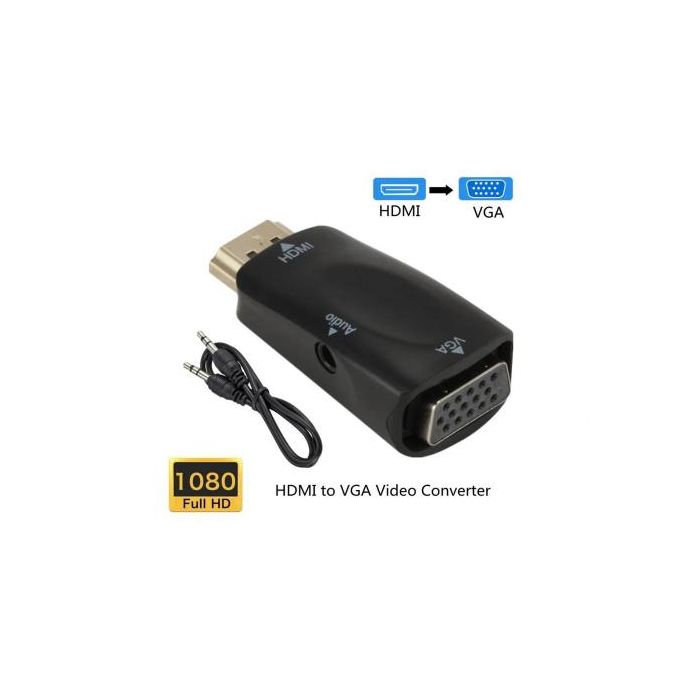 Adaptateur HDMI vers VGA, HDMI Femelle vers VGA mâle Compatible pour clé  TV, Ordinateur, Ordinateur Portable (Uniquement de la Source HDMI au