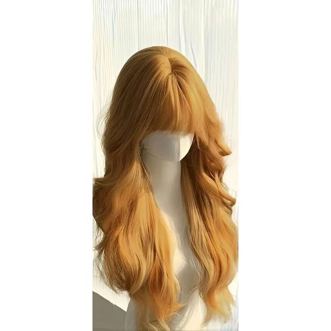 Perruque Femme Blond Doré Clair - Synthétique Ondulée 40cm, Bonnet Moyen Avec Attaches