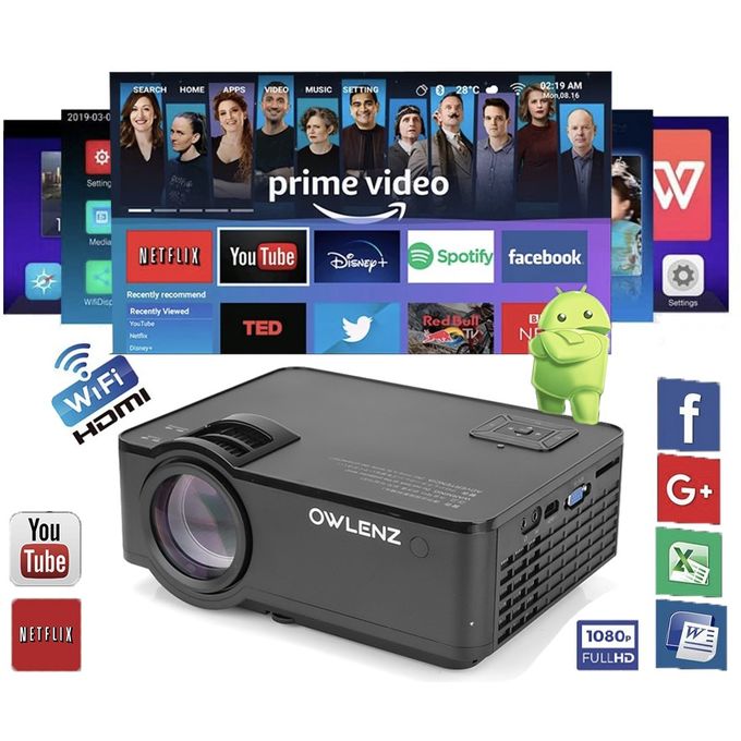 Owlenz Projecteur SD150 SMART 2400 Lumens Android 9.0 UPGRADE