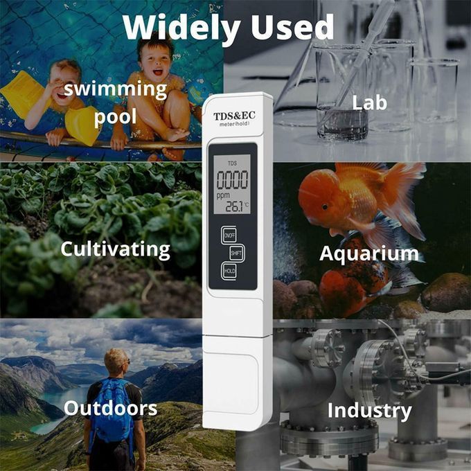 Testeur TDS Portable Pour Piscine Et Aquarium - Mesure PPM, EC Et Température Avec écran LCD Rétroéclairé